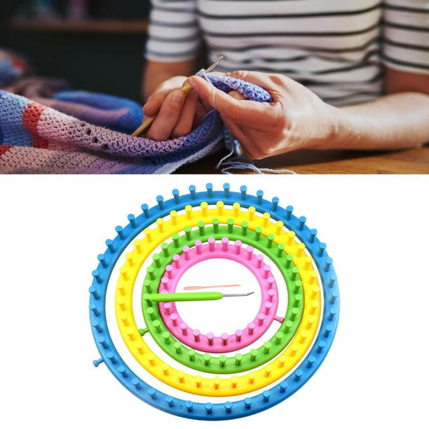 4 telares para sombreros, telares circulares, kit de tejer con de tejer y de ganchillo, suéter, calcetín, tejedor, fácil de utilizar, cordón BLESIY telar de tejer