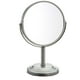 thumbnail image 1 of Tocador de baño Pedestal independiente de doble cara Espejo de maquillaje y afeitado Vista normal y aumento de 3X Adepaton SNFLD168, 1 of 1