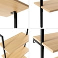 thumbnail image 5 of happimess Madera 72.05" Classic Industrial 5-Shelf Wood Wall-Mounted Open Ladder Bookcase with Metal Frame, Light Oak/Black, 5 of 9