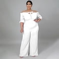 thumbnail image 3 of AURA Women One Shoulder Jumpsuit Plus Size High Waist Wide Leg Casual Elegant Outfit, 3 of 6