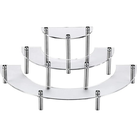 3 Tier Clear Acrylic Half Moon Dessert Cupcake Display Stands Tabletop ...