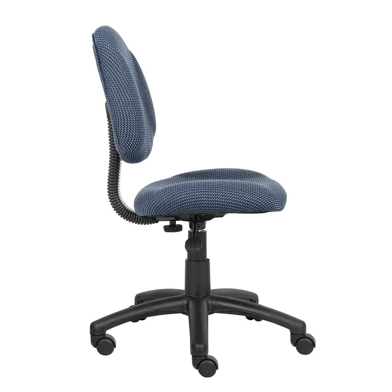 Boss Office Products Black Upholstered Deluxe Armless Swivel Task