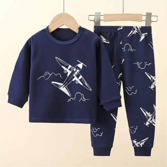 ATOGUTA Boys' Girls' Clothing Sets Thermal Underwear Set Warm Kids Base Layer Long Johns for Kids Cold Weather Blue Size 2T-9