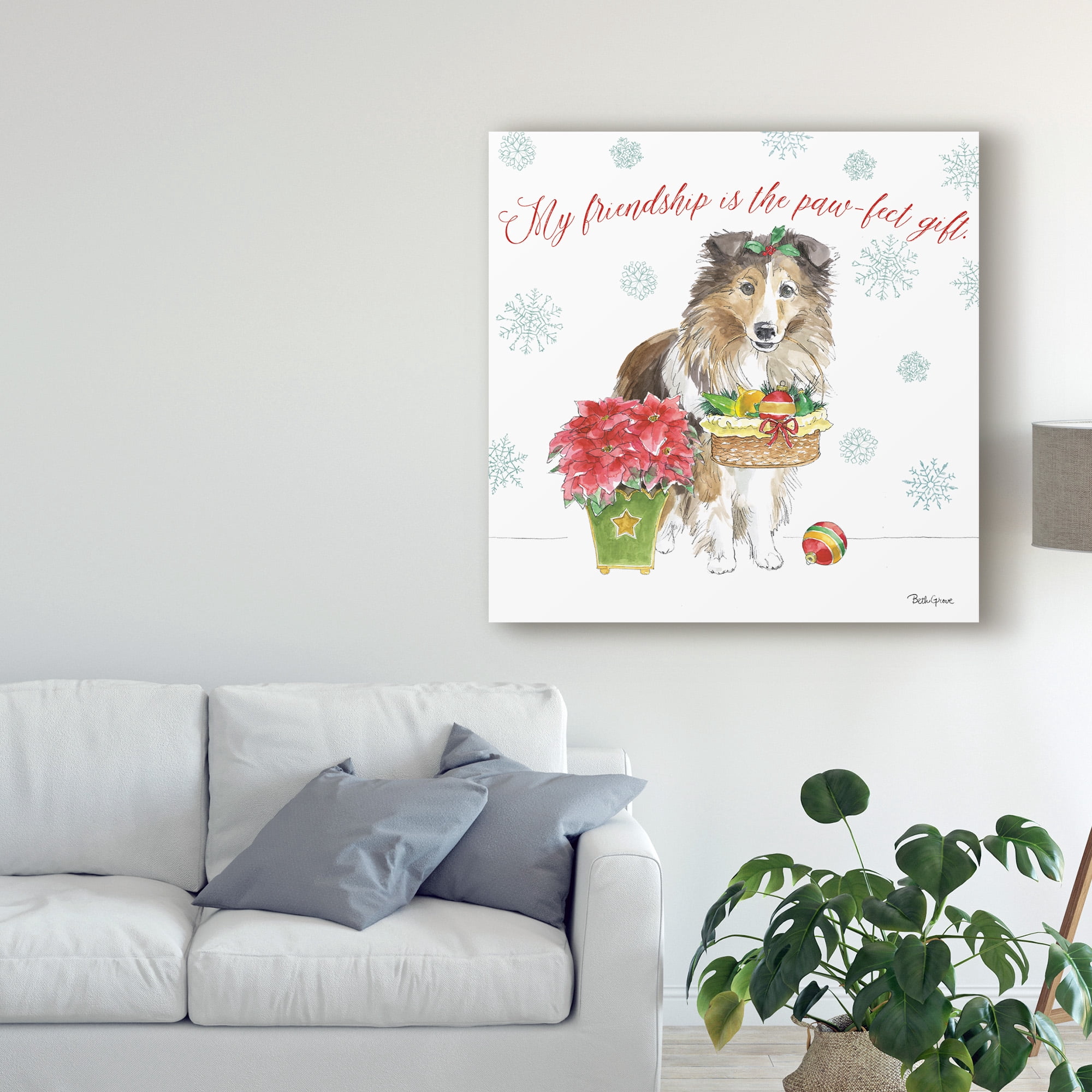 Trademark Fine Art 'Holiday Paws III' Canvas Art by Beth Grove