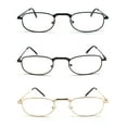thumbnail image 2 of EYE ZOOM 3 Pack Metal Frame Vintage Style Reading Glasses with Spring Hinge for Men and Women (Black, Gold and Gunmetal, Strength: +2.75), 2 of 5