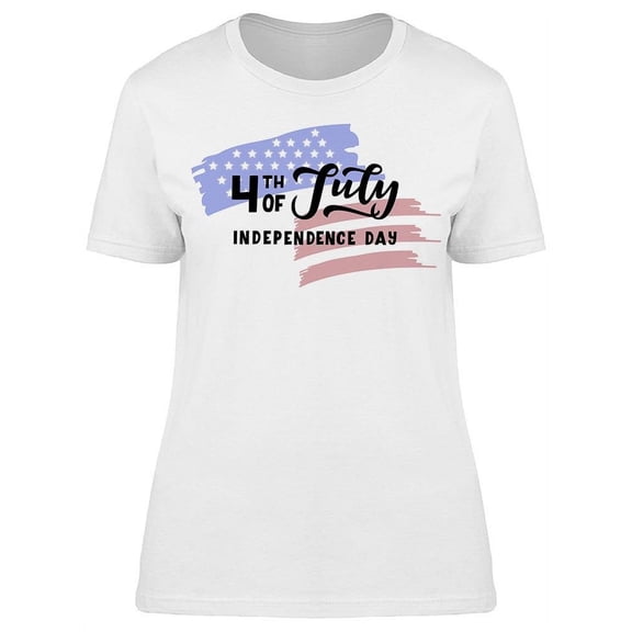 4th Of July, Flag In The Back T-Shirt Women -Image by Shutterstock, Female Large