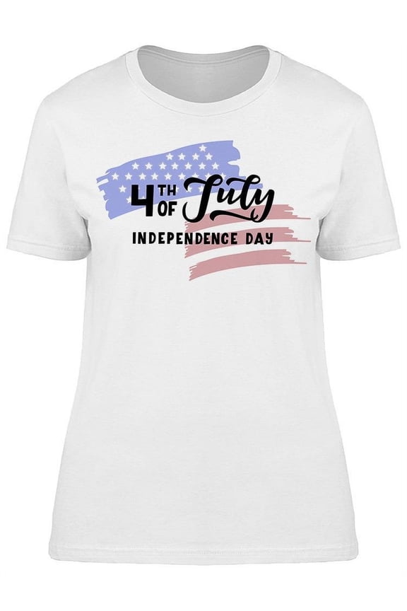 4th Of July, Flag In The Back T-Shirt Women -Image by Shutterstock, Female Small