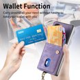thumbnail image 3 of Wallet Case for Samsung Galaxy Z Fold 6, Retro Premium Leather Credit Card Holder RFID Blocking Case with Wrist Strap Stand Magnetic Clasp Flip Anti-Scratch Cover For Samsung Galaxy Z Fold 6,Purple, 3 of 6