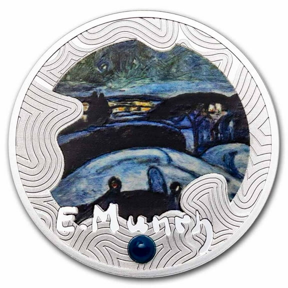 2024 Cameroon Silver 160th Anniv. Edvard Munch's Starry Night
