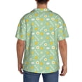 thumbnail image 3 of Uemuo Easter with eggs and flowers Pattern Cotton Linen Short Sleeve Shirts,Casual Lightweight Button Down Shirts,Vacation Beach Summer Tops-3X-Large, 3 of 5