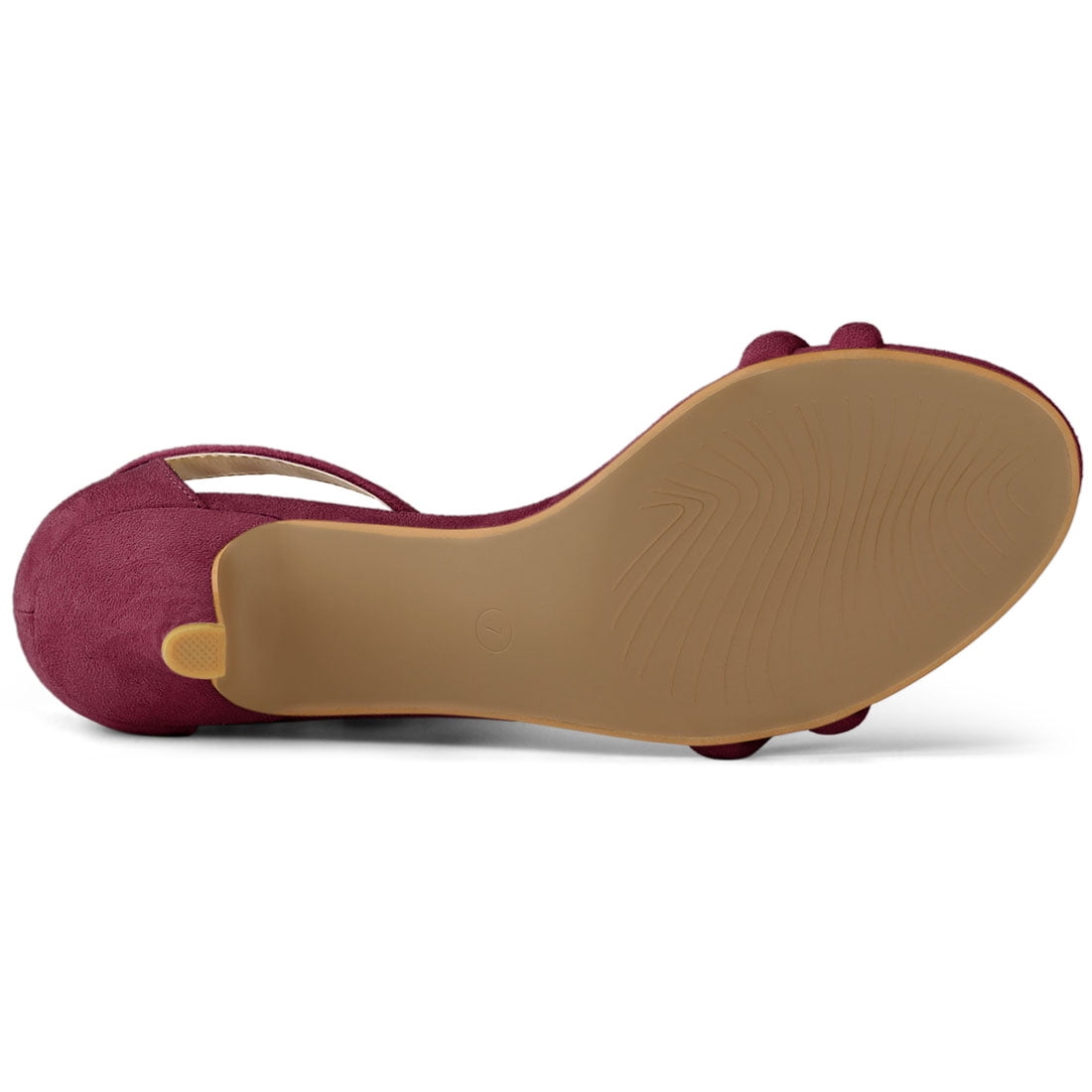 DARING DIVA Women's Kitten Heel Ankle Strap Sandals for Fashionable Occasions Burgundy 8.5