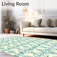 thumbnail image 2 of ODIKA 2'x3' Machine Washable Non-Slip Area Rug, Classic Lattice Featuring Delicate Scrollwork and Dot Accents High Traffic Rug with Pad, Beige, 598458, 2 of 8