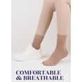 thumbnail image 6 of Hugh Ugoli Women's Bamboo Loose Fit Diabetic Crew Socks, Seamless Toe & Non-Binding Top for Swollen Feet, Soft, Extra Wide and Stretchy, 3 Pairs, Milk Coffee, Shoe Size: 10-12, 6 of 7