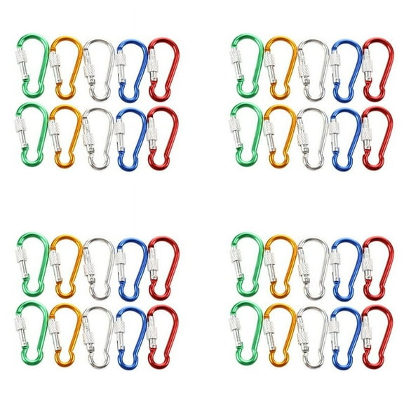 40Pcs Assorted Color Aluminum Alloy Carabiner Clip Hook Bottle Holders
