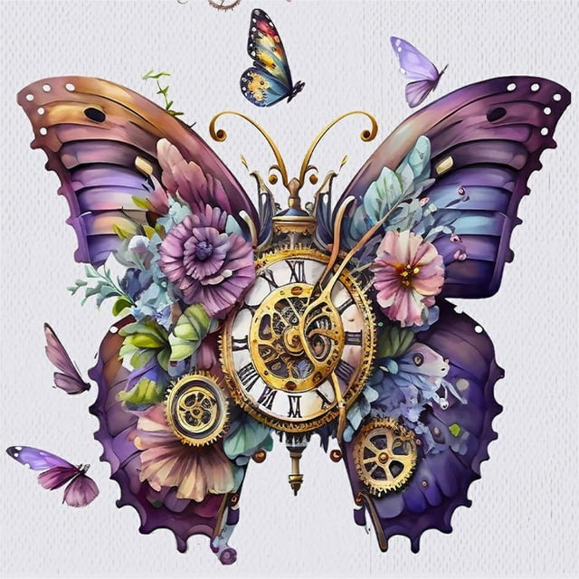 (NH3910) Resina Diamante Serie Animal Mariposa Mecánica Diamante 40*40CM