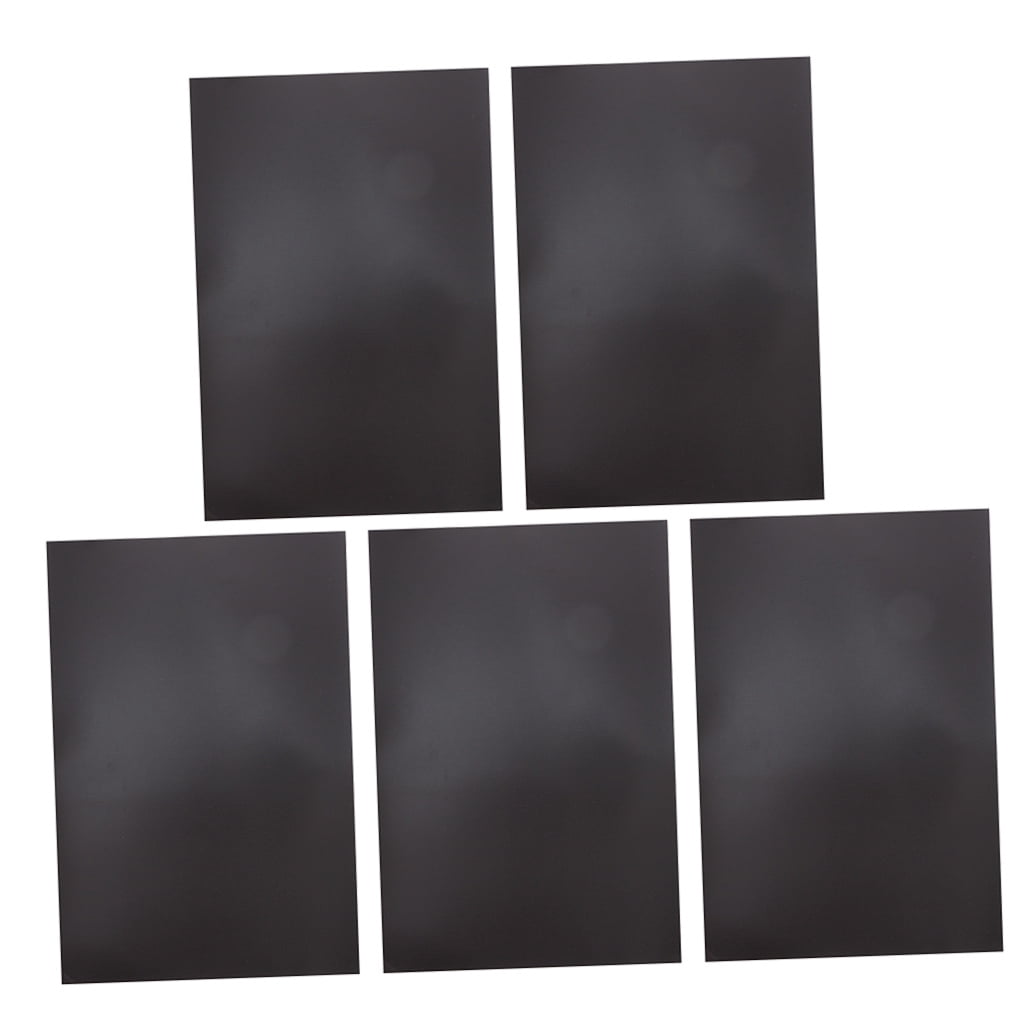 HOOWIFFY Black Self-Adhesive Magnetic Sheets, 5-Pack Cuttable Fridge Magnets for Home, Office, Crafts, Projects and More