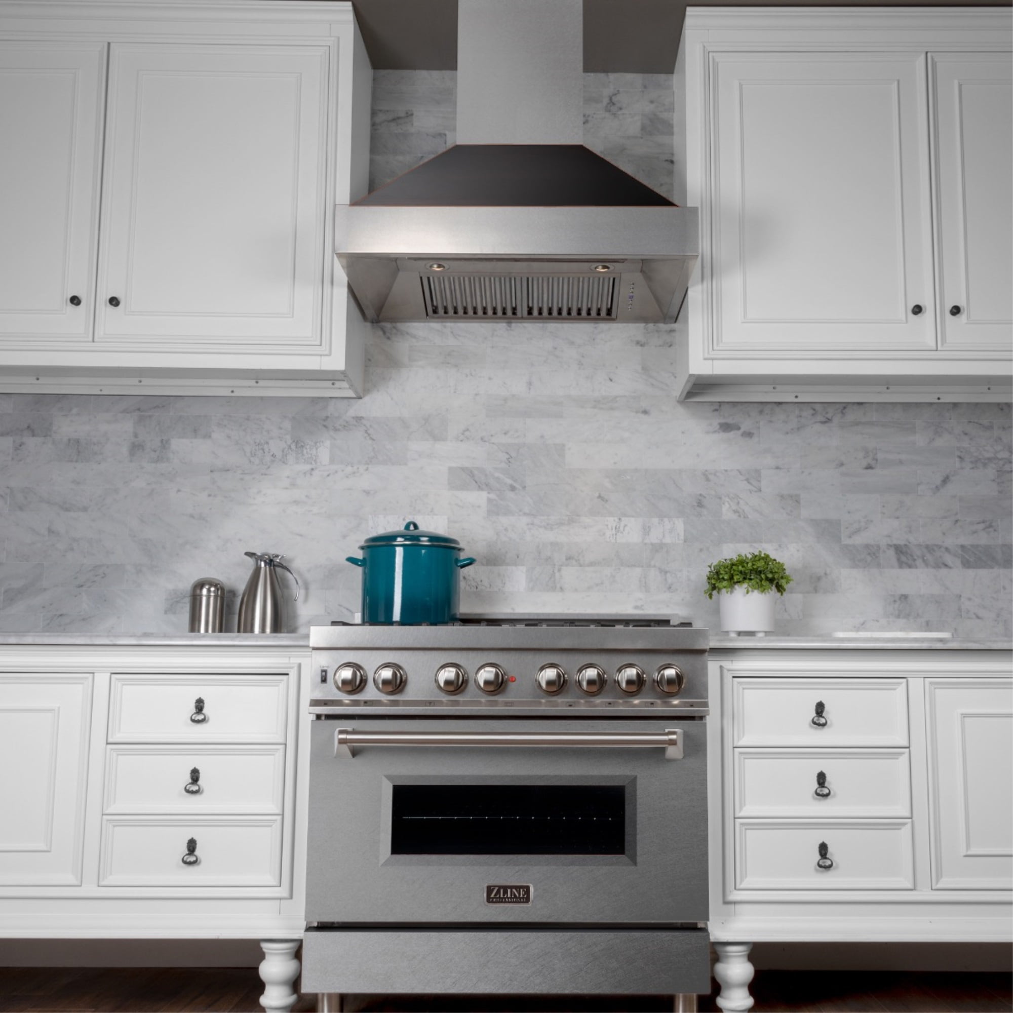 30" DuraSnow Stainless Steel Range Hood with Oil Rubbed Bronze Shell (8654ORB-30)