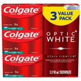 thumbnail image 1 of Colgate Optic White Stain Fighter Stain Removal Toothpaste, Fresh Mint Gel, 90 mL, 3 Pack, 90 mL, 3 Pack, 1 of 4