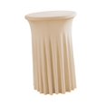 thumbnail image 2 of DimyFew Cocktail Table Tablecloth With Skirts Wavy Ruffle Drape Stretch Reusable Polyester Cover Round Fitted Protection Suitable for Party Hotel Banquet Conference Room Champagne, 2 of 7