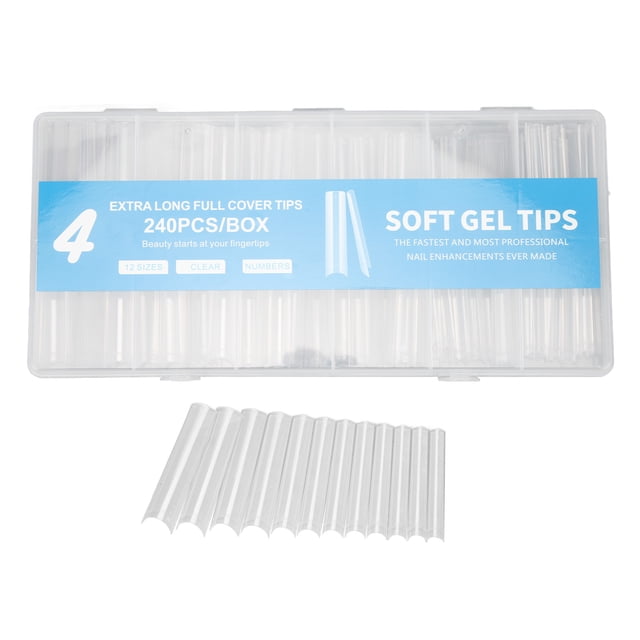 Puntas De Uñas, Extensiones De Uñas Postizas DIY De Ataúd, Finas Y Transparentes, 240 Piezas Para Manicuristas Para Fiestas