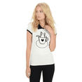 thumbnail image 2 of YEMAK Women's Pointed Collar Cat Tea Cup Short Sleeve Pullover Sweater MK3591CAT-IVORY/BLACK-M, 2 of 5