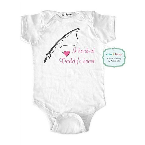 I Hooked Daddy's Heart - wallsparks cute & funny Brand - baby one piece bodysuit - Great baby shower gift!