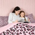 thumbnail image 4 of Erosebridal Leopard Bow Print Queen Comforter Set for Girls, Cheetah Animal Spots Girly Comforter Sets Queen, Pink Reversible 3-Piece 1 Comforter and 2 Pillowcases, 4 of 6