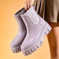 thumbnail image 4 of Miqool Womens Rain Boots, Waterproof Platform Rubber Chelsea Rainboots, Comfortable Short Ankle Garden Boots for Outdoor Work, 4 of 7