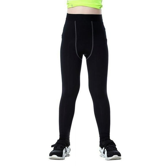 Kids Boy Compression Base Layer Stretch Sports Running Workout Leggings Pant
