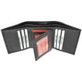 thumbnail image 5 of RFID Blocking Mens Lamb Leather Classic Trifold Wallet  RFID 1107 BOX (C) Black, 5 of 7