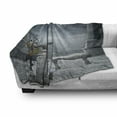 thumbnail image 3 of Gothic Soft Flannel Fleece Blanket, Fictional Middle Age Mythical Stone Bench Balcony Building with Hummingbird Graphic Print, Cozy Plush for Indoor and Outdoor Use, 60" x 80", Grey, by Ambesonne, 3 of 6