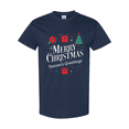 thumbnail image 5 of Gildan Merry Christmas Short Sleeve Printed T-Shirt, Men Crew Neck Graphic Christmas Tee, Navy, L, 5 of 5