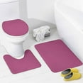 thumbnail image 4 of 4Pcs Brilliant Purple Shower Curtain Sets, Bathroom Set Decor with Non-Slip Bath Mat, Toilet Lid Rug and Contour Mat, 72 x 72inch, 4 of 8
