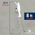 thumbnail image 5 of Louisville Ladder 8-Foot Aluminum Step Ladder, 300-Pound Load Capacity, Type IA, AS3008, 5 of 12