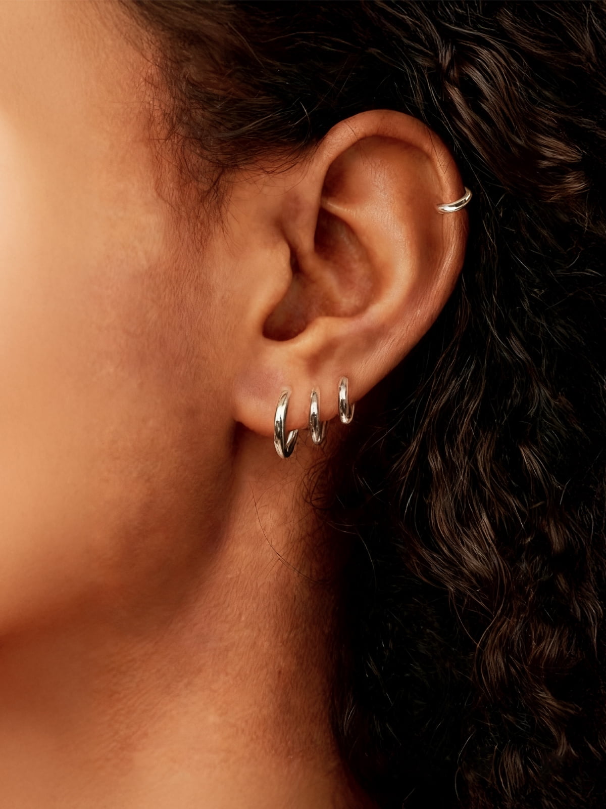 Silvora Pure Sterling Silver Small Hoop Earring for Women 10mm Hypoallergenic Tiny Huggie Earrings Cartilage Earring Jewelry Gift