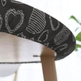 thumbnail image 5 of YFYANG Round Fitted Table Cloth, Waterproof Black Line Heart Graffiti Pattern Polyester Table Cover, Indoor Outdoor Decorative Tablecloths with Elastic Edge, 5 of 7