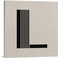 thumbnail image 1 of ARTCANVAS Beige Black Line Alphabet Letter L Canvas Art Print - Size: 36" x 36" (0.75" Deep), 1 of 9
