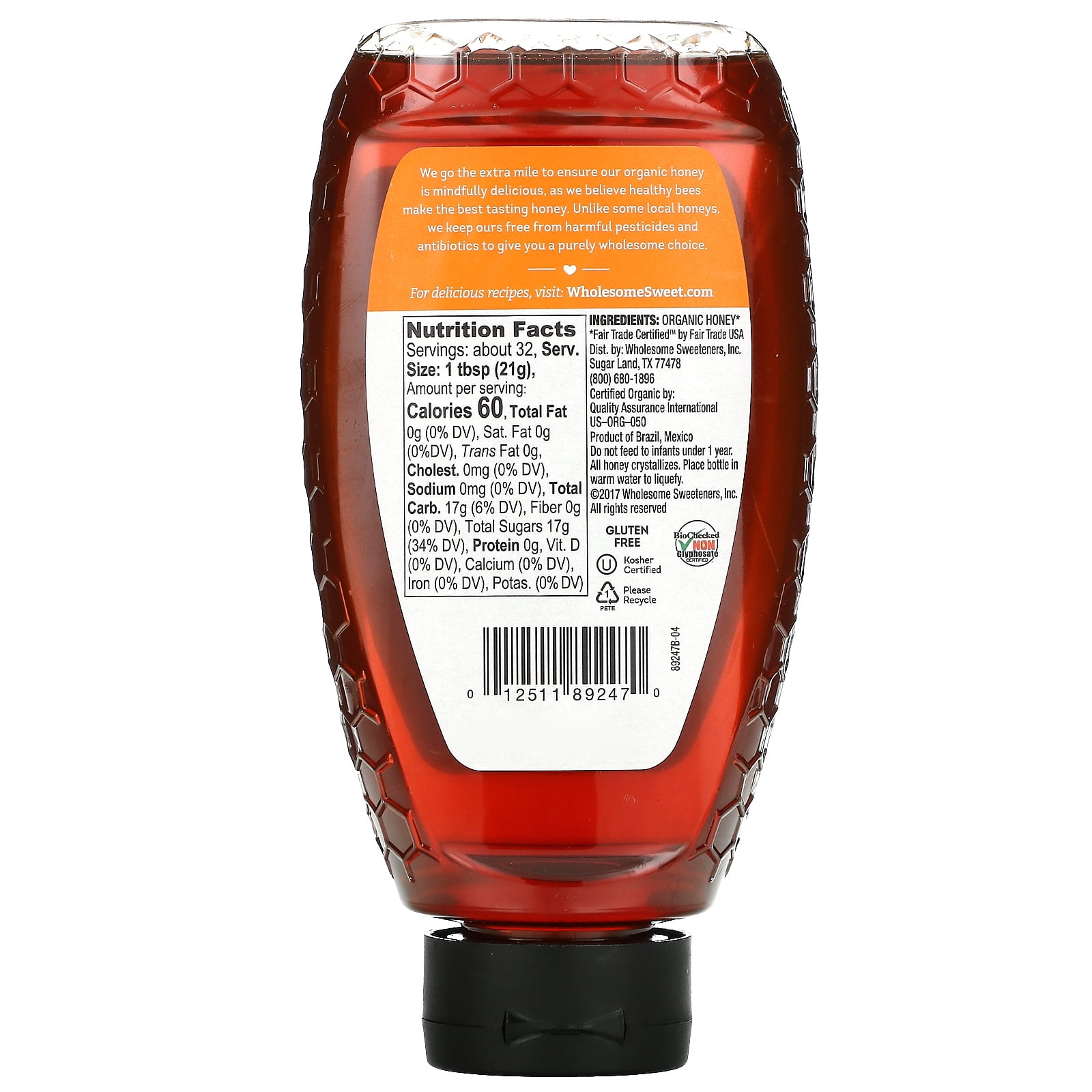 Wholesome! Honey, Organic, 24 Oz.