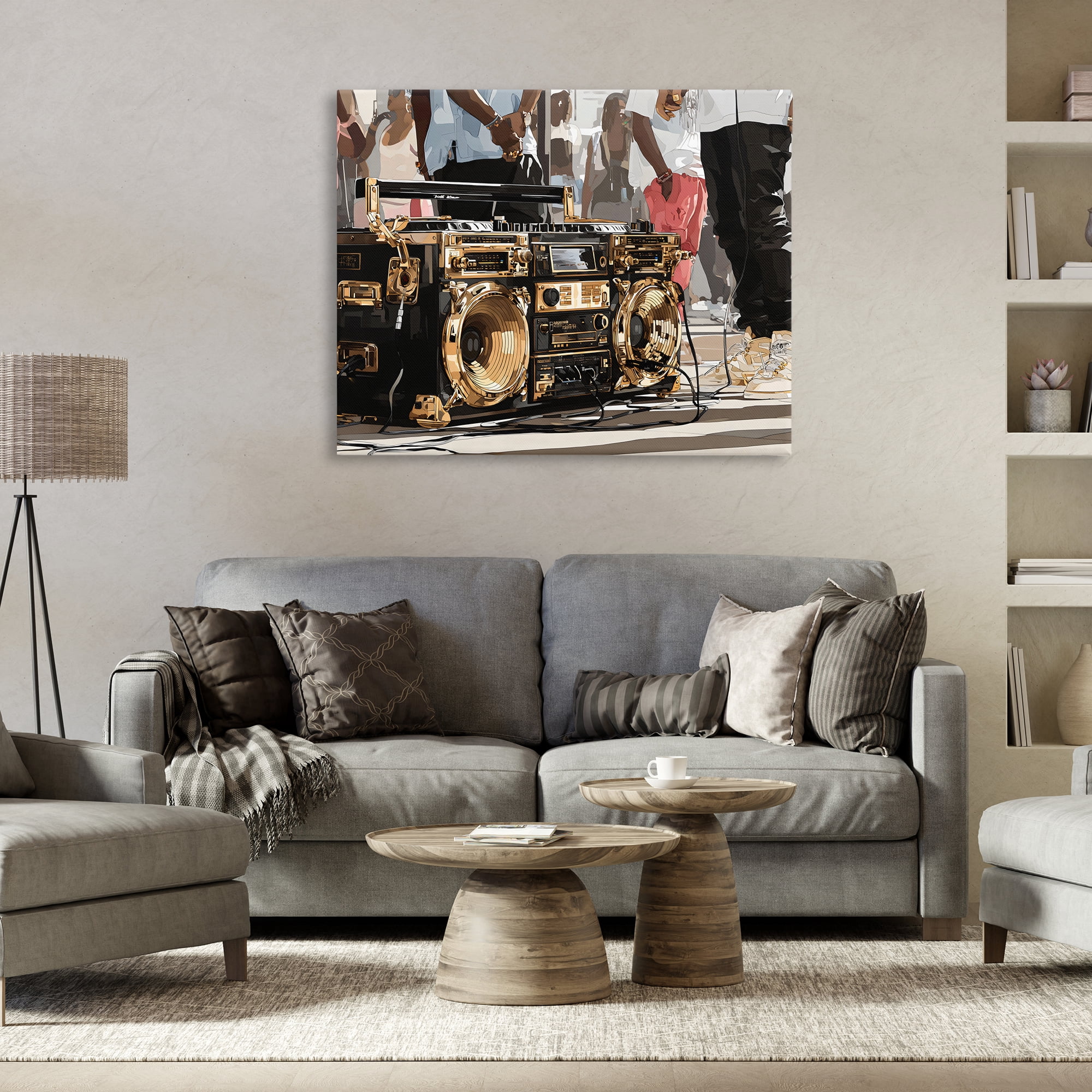 Stupell Industries Golden Stereo Hip Hop Beats Canvas Wall Art, design by Franklyn Gregory