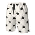 thumbnail image 6 of Uemuo Maple plaid Pattern Men's Swim Trunks Hawaiian Beach Bathing Suit Swimsuits Beach Quick-Dry Shorts with Pockets-Small, 6 of 9