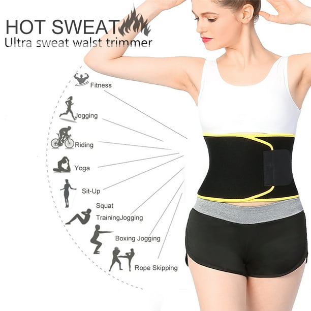 Yosoo Waist Trimmer Belt,Yoga Slim Fit Slimming Belt Burn Fat For Exercise  Weight LossBlack