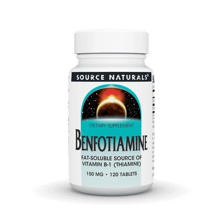Source Naturals Benfotiamine, Fat Soluble Source of Vitamin B-1, 150 mg - 120 Tablets