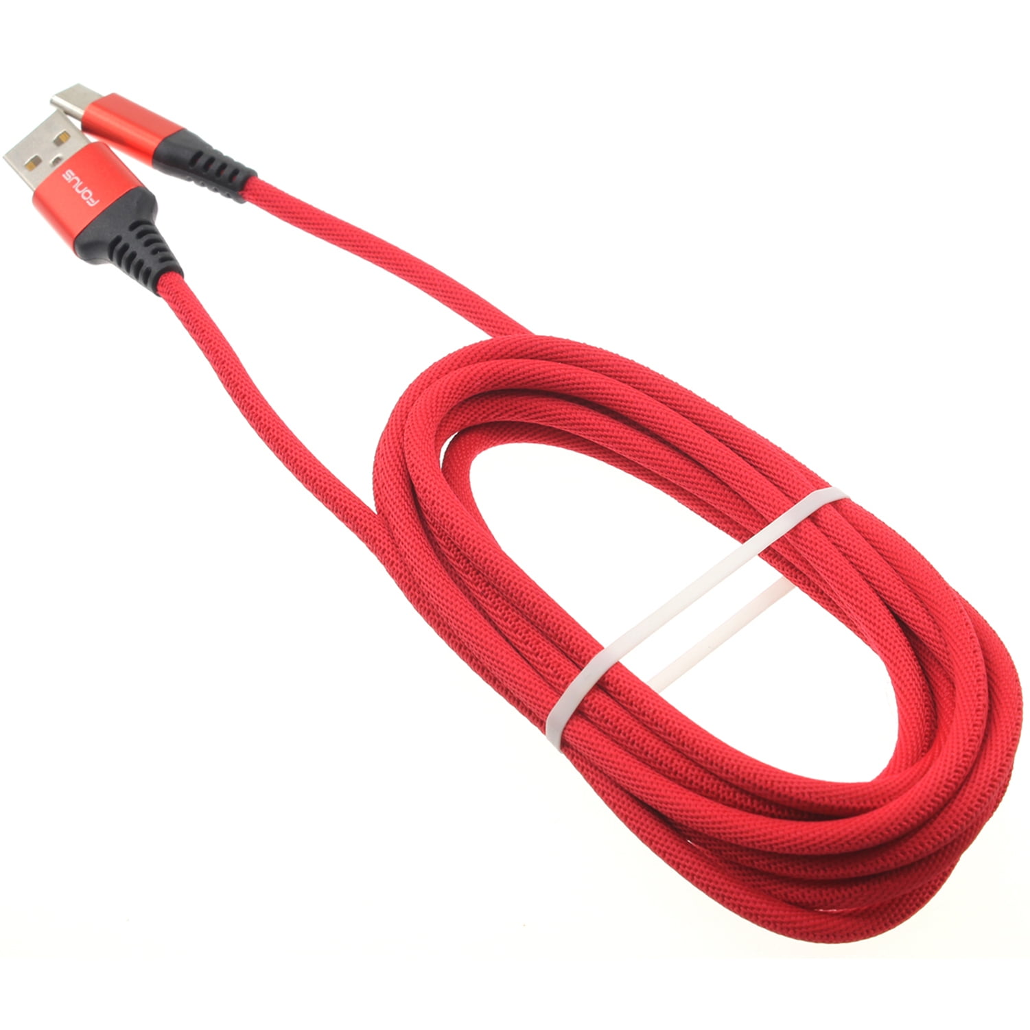 Red 10ft Long USB-C Cable Fast Charger Cord Type-C Power Wire for LG G8X ThinQ, G8 ThinQ, G7 ThinQ, Stylo 6 5 4 Plus, K92 5G - Motorola One, Moto Z4 Z3 Play Z2 Play Z Play Droid Force Droid