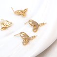 thumbnail image 2 of Aretes chapados en oro de 18 quilates TANGJMXG cuentas geométricas de circonita blanca Corazón de mariposa, 2 of 5