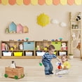 thumbnail image 2 of Kids 2-Shelf Bookcase 5-Cube Wood Toy Storage Cabinet Organizer-Natural, 2 of 5