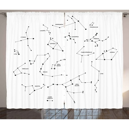 Constellation Curtains 2 Panels Set Astronomic Theme Group Of
