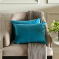 thumbnail image 6 of Turquoise Blue Luxury Lumbar Pillow Cover 12"x22" | Pack of 2 Modern Velvet Oblong Pillow Cover Solid | Plain Solid Pillowcases for Bed, Couch & Sofa, Modern Home Décor - Turquoise Velvet Dream, 6 of 9
