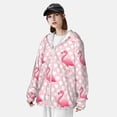 thumbnail image 3 of Kdxio Cute Flamingo with Heart Print Women Men Sun Protection UPF 50+ Jackets Zip Up Long Sleeve Hoodie Hiking Lightweight with Pockets, 3 of 7