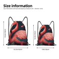 thumbnail image 4 of Lafuoo Colorful Floral Flamingo Pattern Drawstring Pocket, Adjustable Shoulder Strap Storage Bag Suitable for Men and Women-Small, 4 of 7