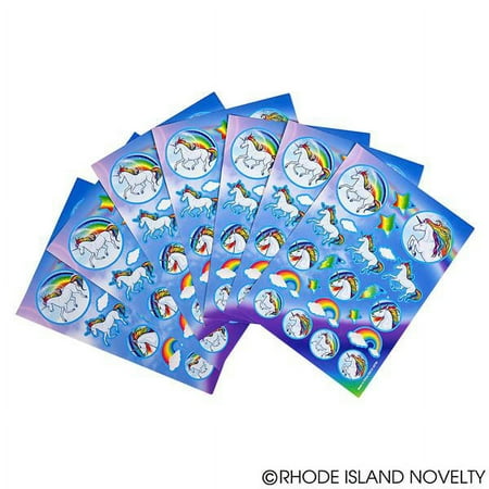 Unicorn Sticker Sheets Party Favor Supplies Pack 24 Sheets Per Order